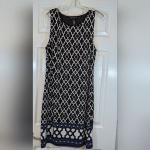 INC International Concepts Black and White Geometric Midi Dress size XL